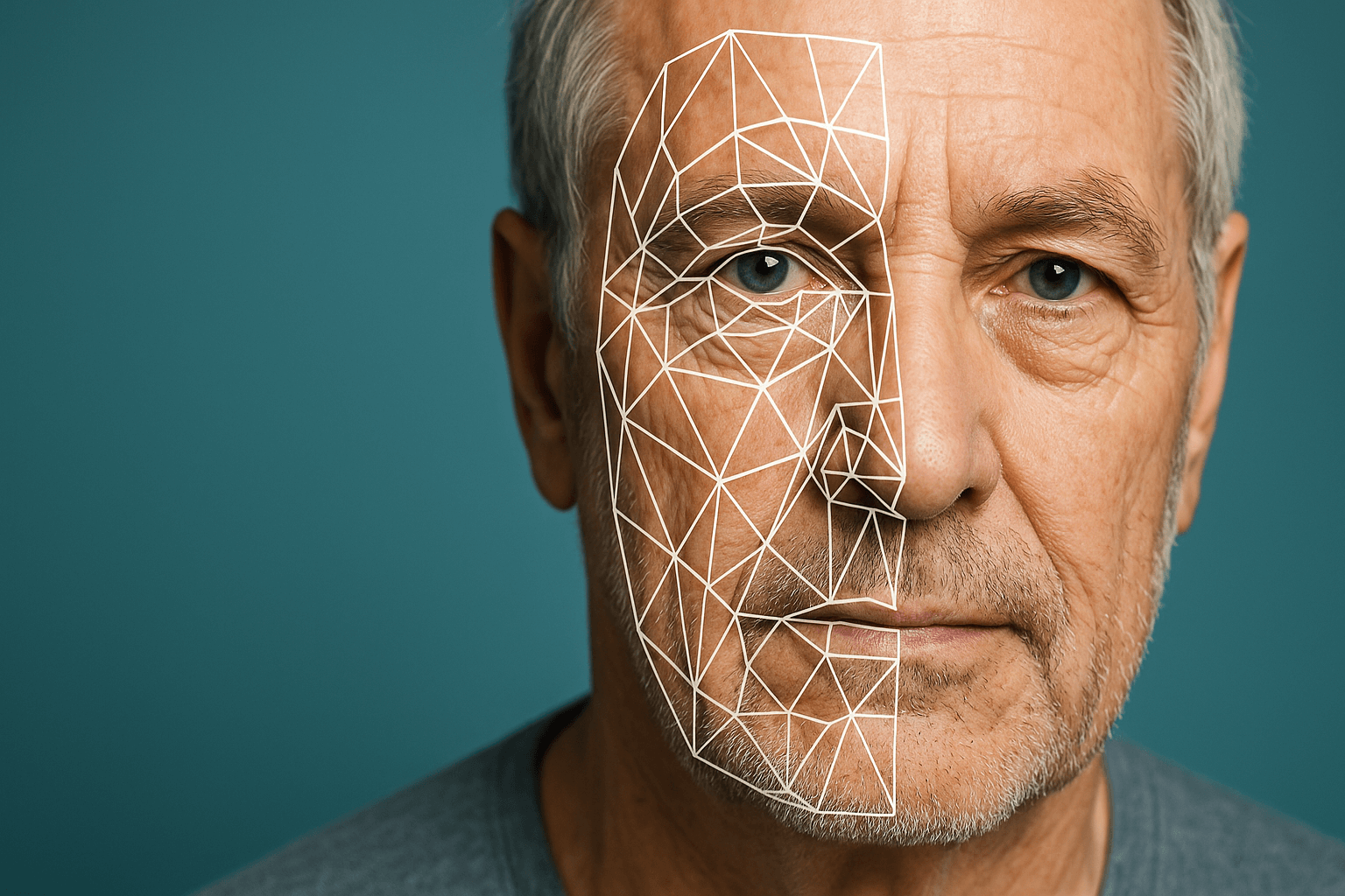 a man with lines drawn on his face