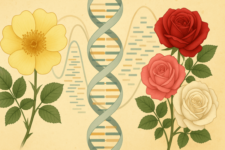 a dna strand and flowers