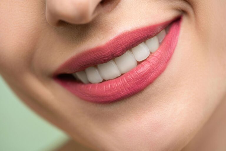 close up of a woman's smile
